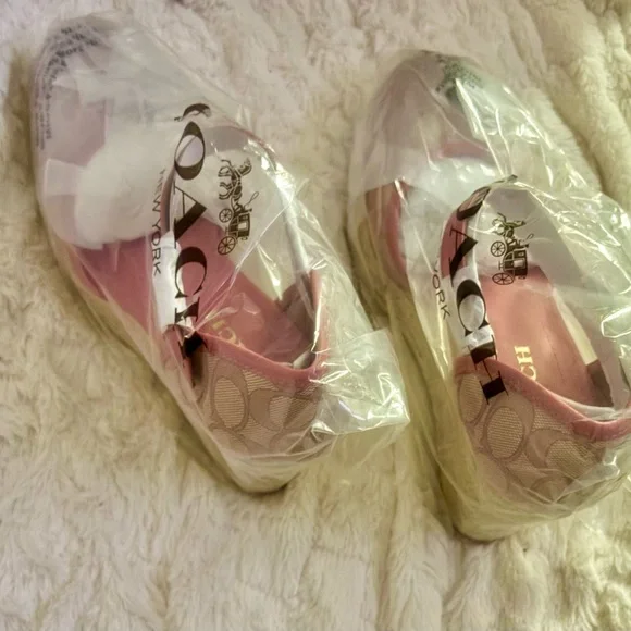 NEW Coach Raine Signature Jacquard Pink Espadrille Wedge Sandals Size 11M - Picture 3 of 16
